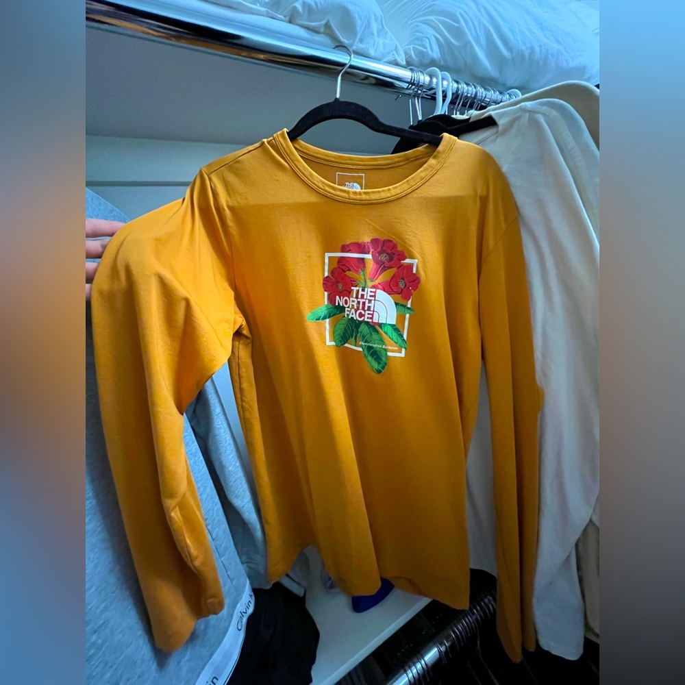 The North Face Yellow Long Sleeve. Size Medium Runs Big